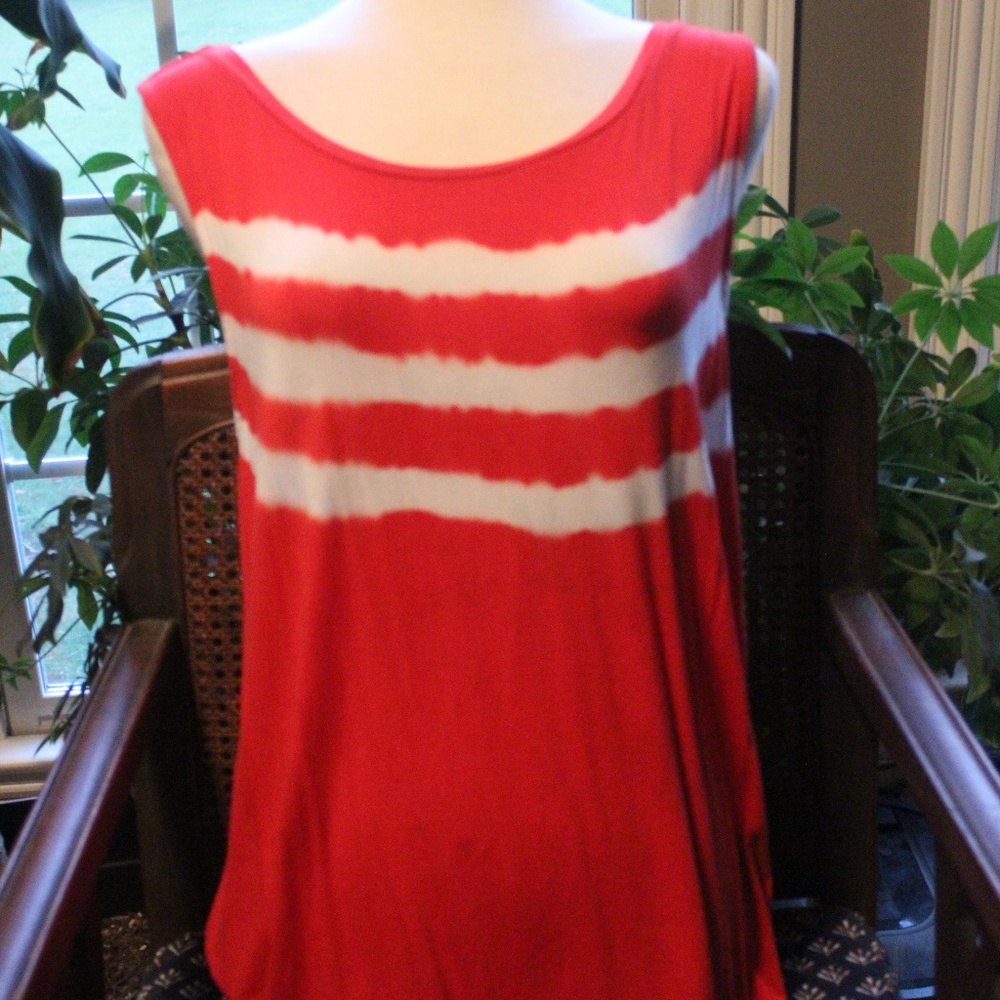 Red Tie-Dye Shirt Tunic